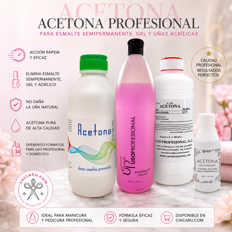 Cómo elegir una acetona profesional para retirar esmalte semipermanente, gel y uñas acrílicas
