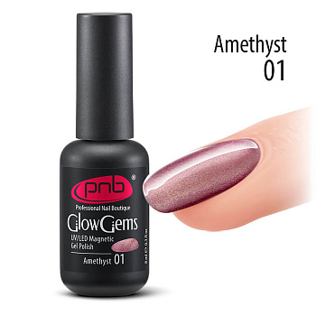 UV/LED Magnetic Gel Polish, Glow Gems, 01 PNB