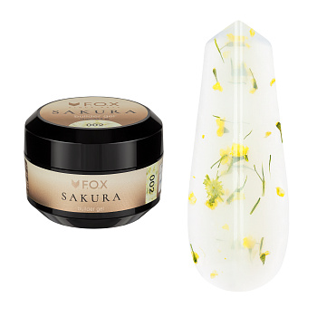 FOX Sakura Builder Gel 002 — gel constructor con flores secas