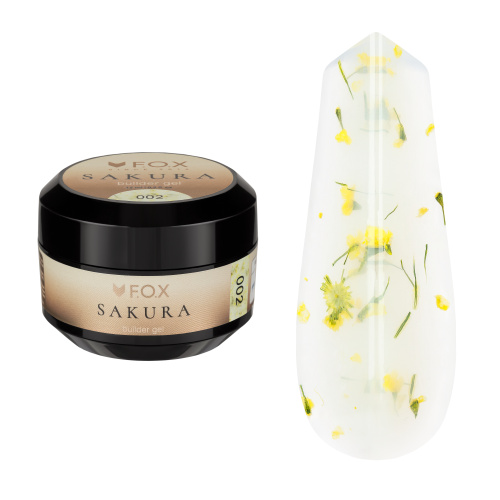 FOX Sakura Builder Gel 002 — gel constructor con flores secas 15 ml