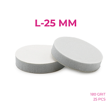 Disposable Files-Sponges for PODODISC CHICARU Pedicure Disc — Size L (25 mm), Pack of 25