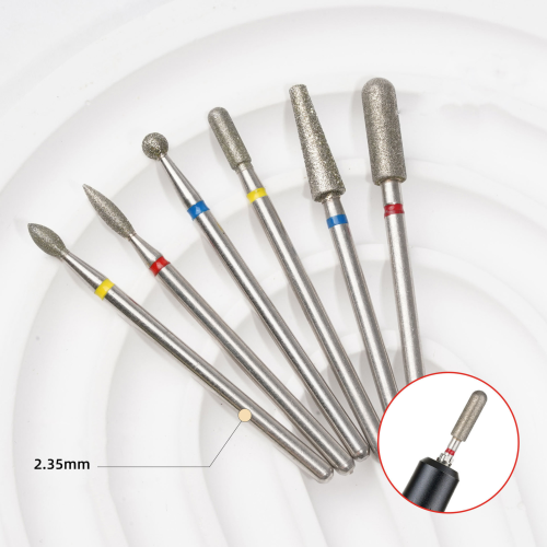 Set de fresas de diamante para cutícula CHICARU para torno, 6 uds