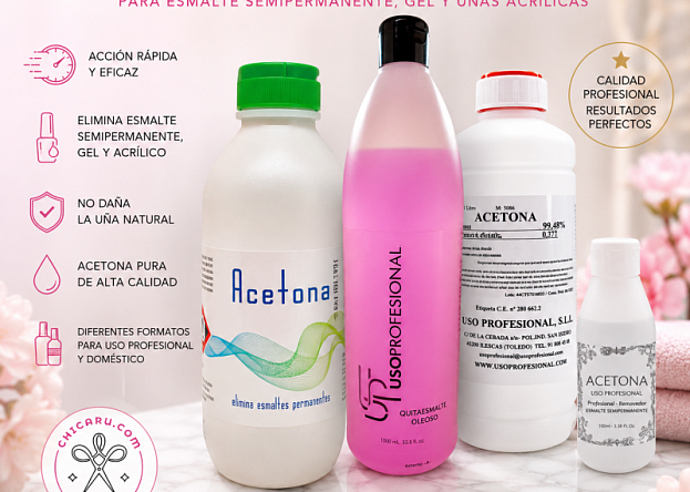 Cómo elegir una acetona profesional para retirar esmalte semipermanente, gel y uñas acrílicas