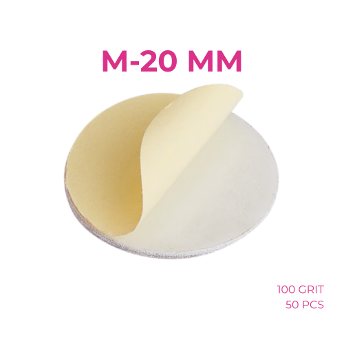 Recambios abrasivos CHICARU para disco de pedicura M (20 mm) con base blanda - 100 grit