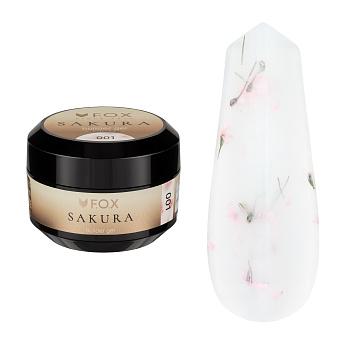FOX Sakura Builder Gel 001 — gel constructor con flores secas