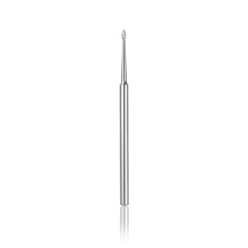 Steel bur "DROP" without abrasive for delicate nail cleaning, L-2.5 mm, Ø1.2 mm.