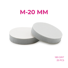 Disposable Files-Sponges for PODODISC CHICARU Pedicure Disc — Size M (20 mm), Pack of 25
