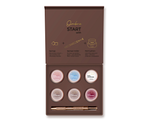 HEYLOVE Kit Nail Cushion Brown — set para degradado Ombre, 6 colores