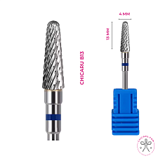 CHICARU Carbide Nail Drill Bit, Cone (Blue), Ø 4 mm, L 13 mm