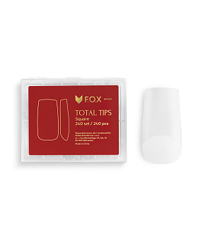 F.O.X Total Gel Tips para Extensión de Uñas PRESS ON de forma cuadrada, 240 un