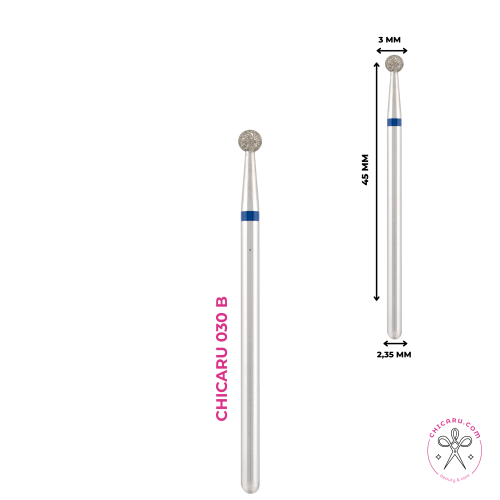 Broca / FRESA de diamante Chicaru "Bola" 3 mm, Azul