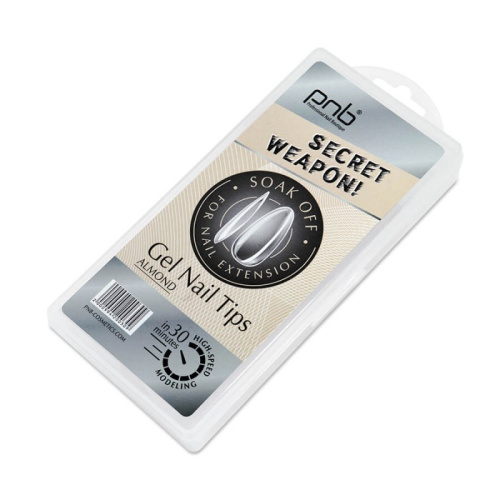 PNB Tips de gel Soak off - Almond, 240 un/ pack